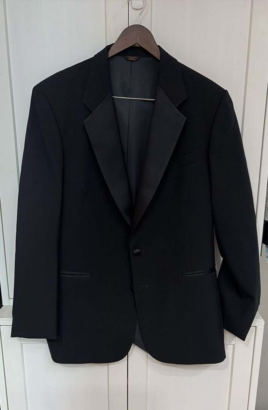 Sanno and Son Tuxedo Jacket Black Wool Satin Lapel